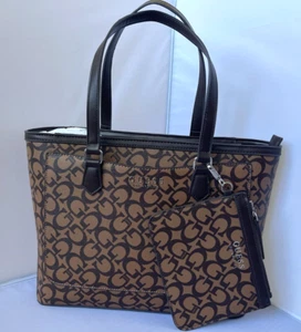 GUESS Tote Purse Hand Shoulder Bag/Coin Purse Cocoa Brown NWT - Picture 1 of 8