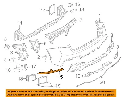 BMW OEM 15-18 X6-Parachoques Trim-Reflector Derecho 63147317254 Foto 1 de 2