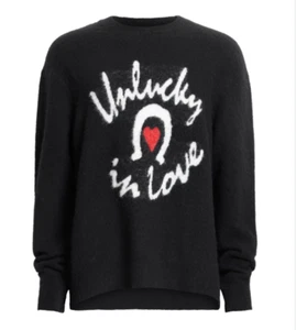 Allsaints men's Intarsia Unlucky in Love Crewneck Sweater - XXL - retail $269 - Picture 1 of 6