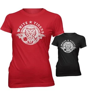Damen T-Shirt Lady Fit White Tiger Basball Sports Wear WT20420 - Picture 1 of 1