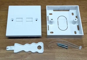 4/3A Telefon Steckdose Verlängerung (Slave/Sekundär) Twin Line Jack Einheit + Box + Werkzeug - Bild 1 von 2