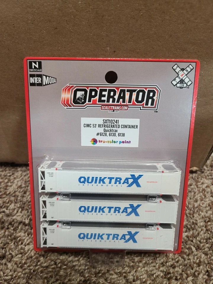 Paquete de 3 contenedores refrigerados Scale Trains N Quicktrax CIMC 53' SXT10241 Foto 1 de 1