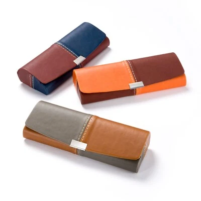 FEFI® – Zweifarbiges Brillenetui in Leder-Optik mit Chrom-Applikation + Tuch