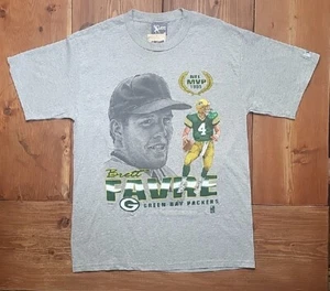 Vintage 1995 Brett Favre MVP Green Bay Packers Nutmeg T Shirt Tee USA Large - Picture 1 of 16