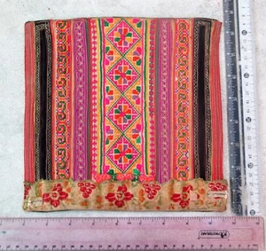 Vintage Hmong Hill Tribe Handmade Cotton & Silk Embroidered Textile - Picture 1 of 2