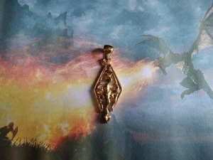 Dragon Skyrim pendant made Yellow Gold 18 K- handicraft - Picture 1 of 5