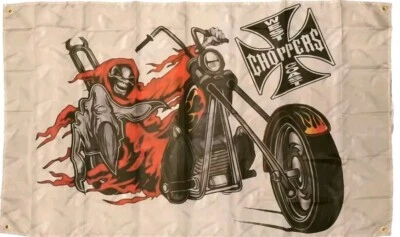 West Coast Choppers Flagge Banner Garage Mann Höhle Werkstatt 90 x 150 cm (3 x 5 Fuß)  - Bild 1 von 4
