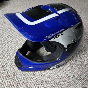 AFX Kyo Loku Design Blue Motocross Helmet Youth Large - Picture 1 of 10