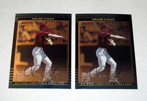 Bowman Chrome 241 Chase Utley 2002 lote (x2) ¡tarjeta temprana de los Filis! - Imagen 1 de 2
