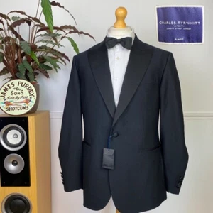 CHARLES TYRWHITT (42R) BNWT Slim Black Peak Lapel Tuxedo Dinner Evening Jacket - Picture 1 of 16