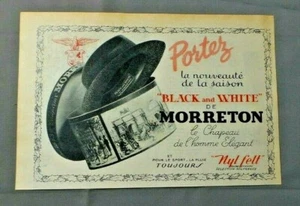 PUBLICITE ANCIENNE ADVERT CLIPPING 160519 CHAPEAU BLACK AND WHITE NYLFRANCE - Picture 1 of 1
