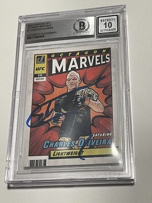 Charles Oliveira Signed UFC Octagon Marvels Card IP Slabbed Beckett BAS a - Image 1 of 3