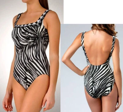 Nuevo con etiquetas Traje de baño Gottex para mujer Madagascar cebra de una pieza talla 8 $198 Foto 1 de 2