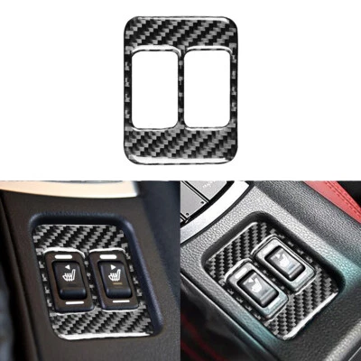 Cubierta de botón de calefacción de asiento de fibra de carbono para Toyota 86 Subaru BRZ 2017-2019 Foto 1 de 4