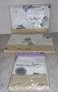 Cannon Supreme Perkal Full Double Flat-Fitted-Pillowcases Violets Sheet Set - Bild 1 von 11