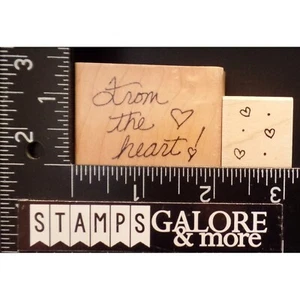 Alias Smith & Rowe Rubber Stamps FROM THE HEART & BACKGROUND HEARTS DOTS #3060 - Picture 1 of 2