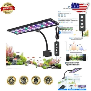 IP68 Waterproof Clip-On LED Aquarium Light with Adjustable Timer & Full Spectrum - Picture 1 of 8