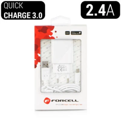 FORCELL Cargador de RED con conector USB Tipo C  2,4A  función Quick Charge 3.0  - Imagen 1 de 4