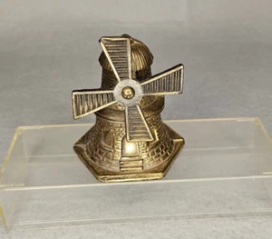 Campana de cena de molino de viento de latón vintage, marcada Inglaterra - Imagen 1 de 6