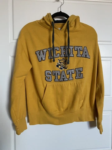Sport Wichita State Shockers Yellow Sweatshirt Adult Medium Hoodie w/Thumbholes Cover