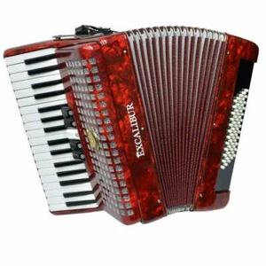 Excalibur Super Classic 60 Bass Piano Accordion - Red - Picture 1 of 5