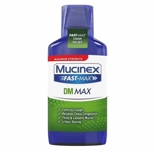 Mucinex Fast-Max DM Max Maximum Strength Cough & Chest Congestion Liquid Medicine