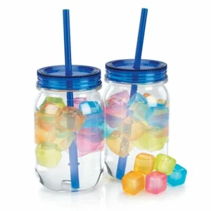 Reusable Ice Cubes MIXED COLOUR Cool Drinks Lunch Cooler Bag BBQ Freezer Blocks - Picture 1 of 4