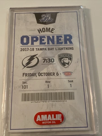 Tampa Bay Lightning 25th Anniversary Commemorative Inaugural Ticket  SGA Cover