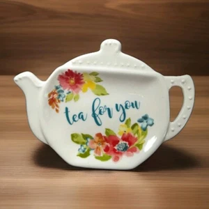 Pioneer Woman Teabag Holder Tea For You Wildflower Whimsy Teapot SM Spoon Rest - Picture 1 of 2