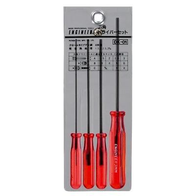 ENGINEER Hex Screwdriver Small size 4pcs 1.5mm 2.0mm 2.5mm 3.0mm DK-01 Japan - Image 1 of 4