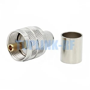 1x UHF PL-259 Male Plug Crimp RF Coax Connector For RG8 RG213 RG214 LMR400 Cable - Bild 1 von 5
