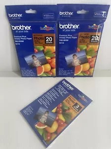 Brother Genuine Premium Plus Glossy Photo Paper 10x15cm 260gsm 2 x 20 Pk + Free - Bild 1 von 4