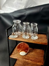 Lot Sm Med Lg Empty Glass Jars Lids Dollhouse Miniature 1:12 Canning Kitchen