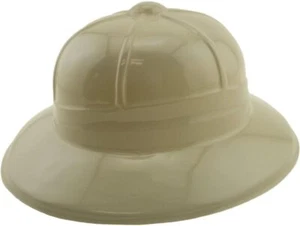 24x Khaki Soft Plastic Tan Jungle Safari Pith Sun Hat Costume Birthday Party Kid - Picture 1 of 5