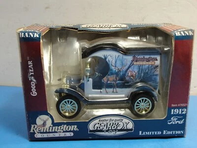 Gearbox Giocattolo 1912 Ford Remington Paese Moneta Banca 1:24 Scala L.E.Scatola - Immagine 1 di 4