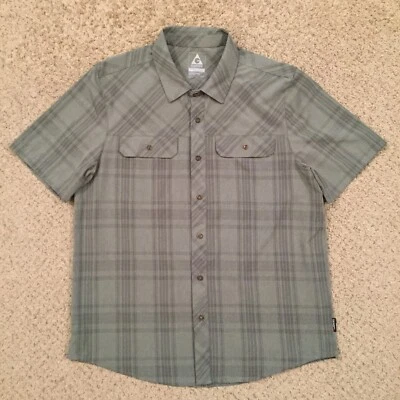 Рубашка мужская Gerry средний размер зеленая клетчатая с коротким рукавом карманы на пуговицах - Изображение 1 из 4