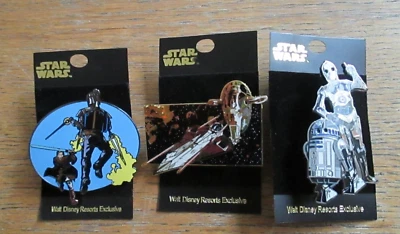 LOT OF 3 WDW Star Wars WEEKEND PINS COMPLETE SET 2002 NO LIGHT-UP SWW DISNEY - Image 1 of 4