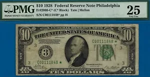 1928 $10 Federal Reserve Note PMG 25 Redeemable in Gold Numerical Star - Picture 1 of 2
