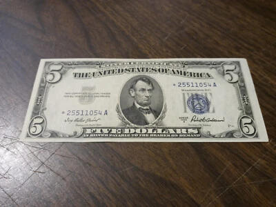1953-A $5 Blue Seal Silver Certificate Star Bill - 25511054A - Image 1 of 4