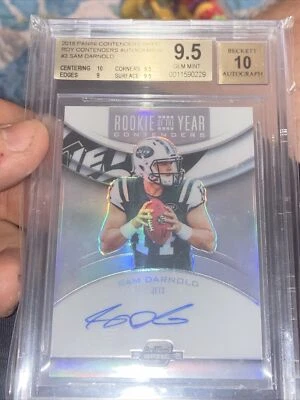 2018 CONTENDERS OPTIC Sam Darnold ROOKIE OF THE YEAR AUTO RC BGS 9.5 VIKINGS NFL - Image 1 of 3