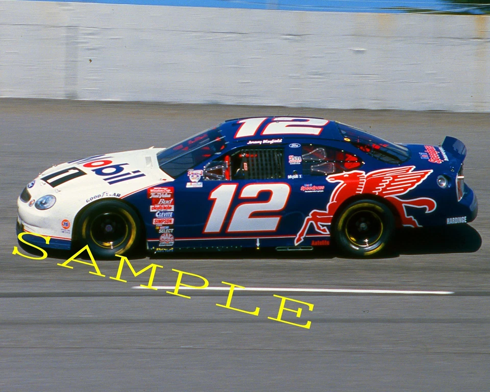 JEREMY MAYFIELD 1998 #12 MOBIL 1 FORD ON TRACK AT DARLINGTON 8X10 GLOSSY PHOTO 3 - Image 1 of 1