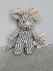Russ Berrie Sniffy Jr Mouse Striped Mouse Terry Towel Beanie Toy w/Tag12cm 1997 - Picture 1 of 7