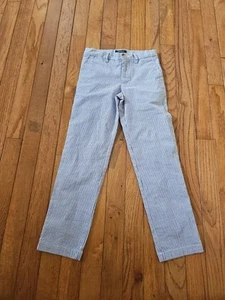 Polo Ralph Lauren Pants Boys 6 Blue White Seersucker Chino Preppy Striped - Picture 1 of 4