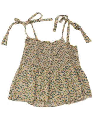 Top corto para mujer TOPSHOP Reino Unido 16 grande multicolor floral algodón DP05 Foto 1 de 3