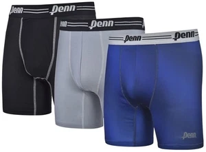 Penn Mens Performance Boxer Briefs - 3 Pack Tag Free Breathable Underwear - Picture 1 of 16