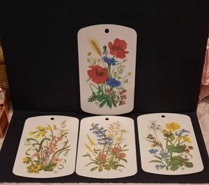 VINTAGE RICOLOR GERMANY PERSONAL LAMINATE SNACK CUTTING BOARDS SET OF 4 - Picture 1 of 5