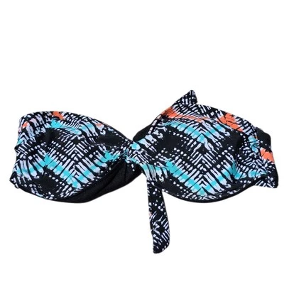Top de bikini Converse One Star Bandeau traje de baño estampado geométrico S Foto 1 de 3
