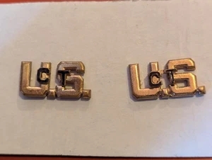 2 VTG US Army Officer Collar National Guard Collar Insignia Pins CT Connecticut - Picture 1 of 3