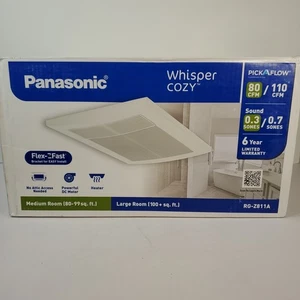 Panasonic RG-Z811A WhisperCozy DC 80-110 CFM Ceiling Bath Exhaust Fan w/Heater - Picture 1 of 16