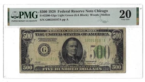 20 PMG 500 Dollars 1928 United States Banknote Chicago # 2200-Glgs - Picture 1 of 4